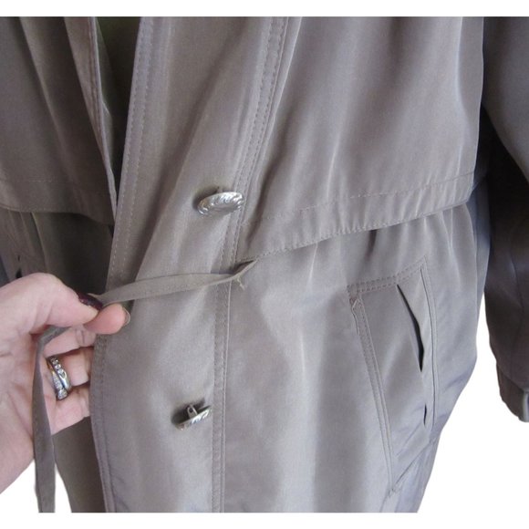 Vintage AB2 Taupe Light Brown Trench Style Jacket w Removable Lining in Size M - Picture 4 of 7